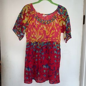 LUV LUV  Sz M Light Cotton Top Colorful Z13